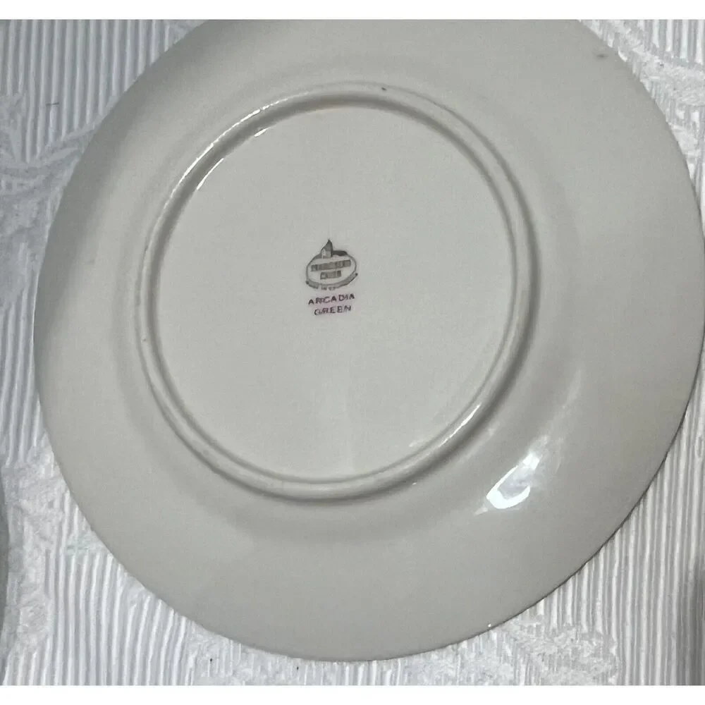 Franciscan Pottery Fine China Arcadia Green Salad & Bread Plate 8.5” & 6.5”‎ Vtg